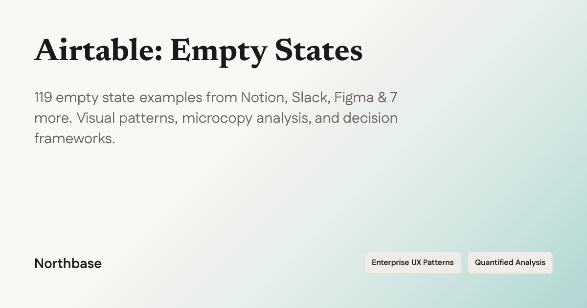 How Airtable Designs Empty States — UX Breakdown | Northbase