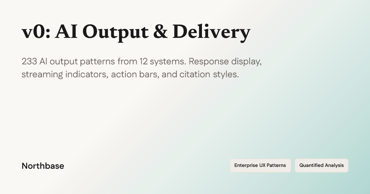 How v0 Designs AI Output & Delivery — UX Breakdown | Northbase